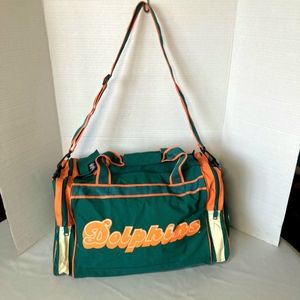 Vintage Miami Dolphins NFL Gym Duffle Bag ADS Sports Dolphins Logo Vinyl Plastic